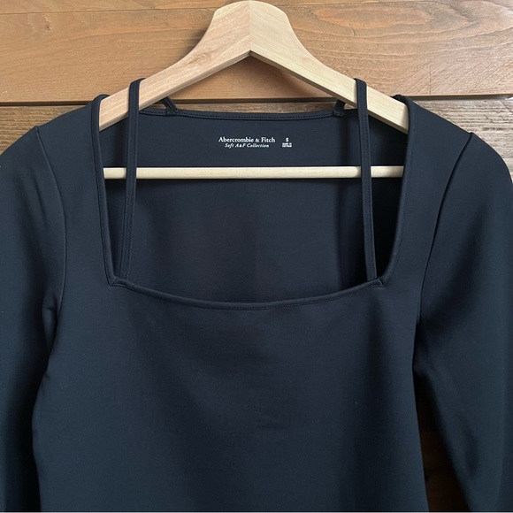 Abercrombie & Fitch Black Long Sleeve Strappy Ponte Top - Picture 3 of 6